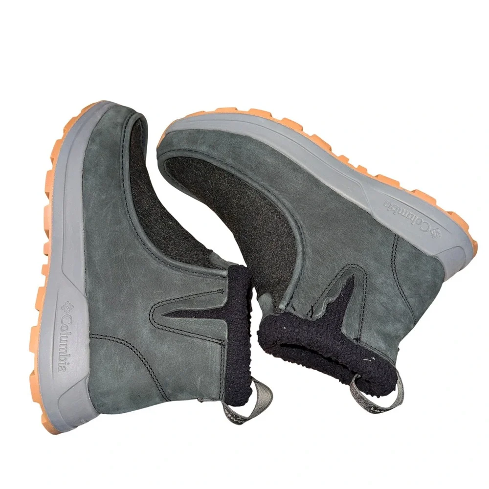 NEW Columbia Landroamer Boots Womens 9 Ankle Black Suede Faux Shearling Lined